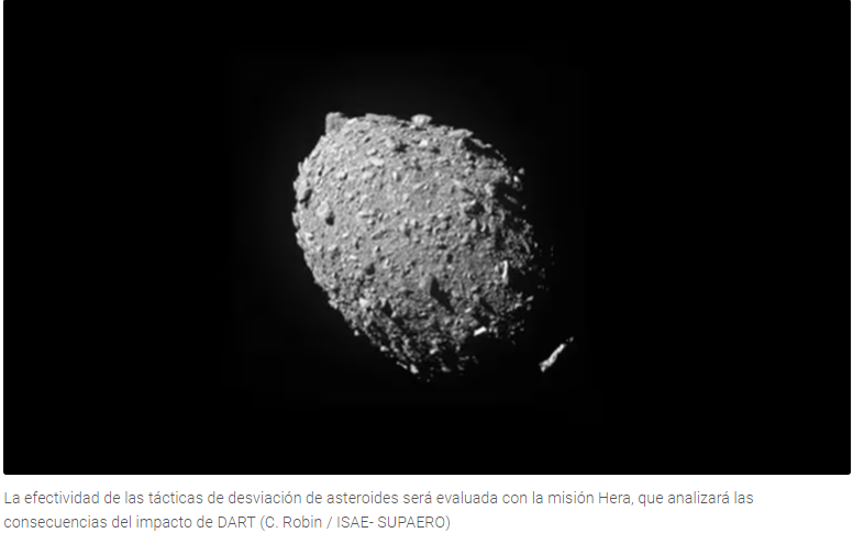 El impacto de DART dejó un enorme cráter en el asteroide.