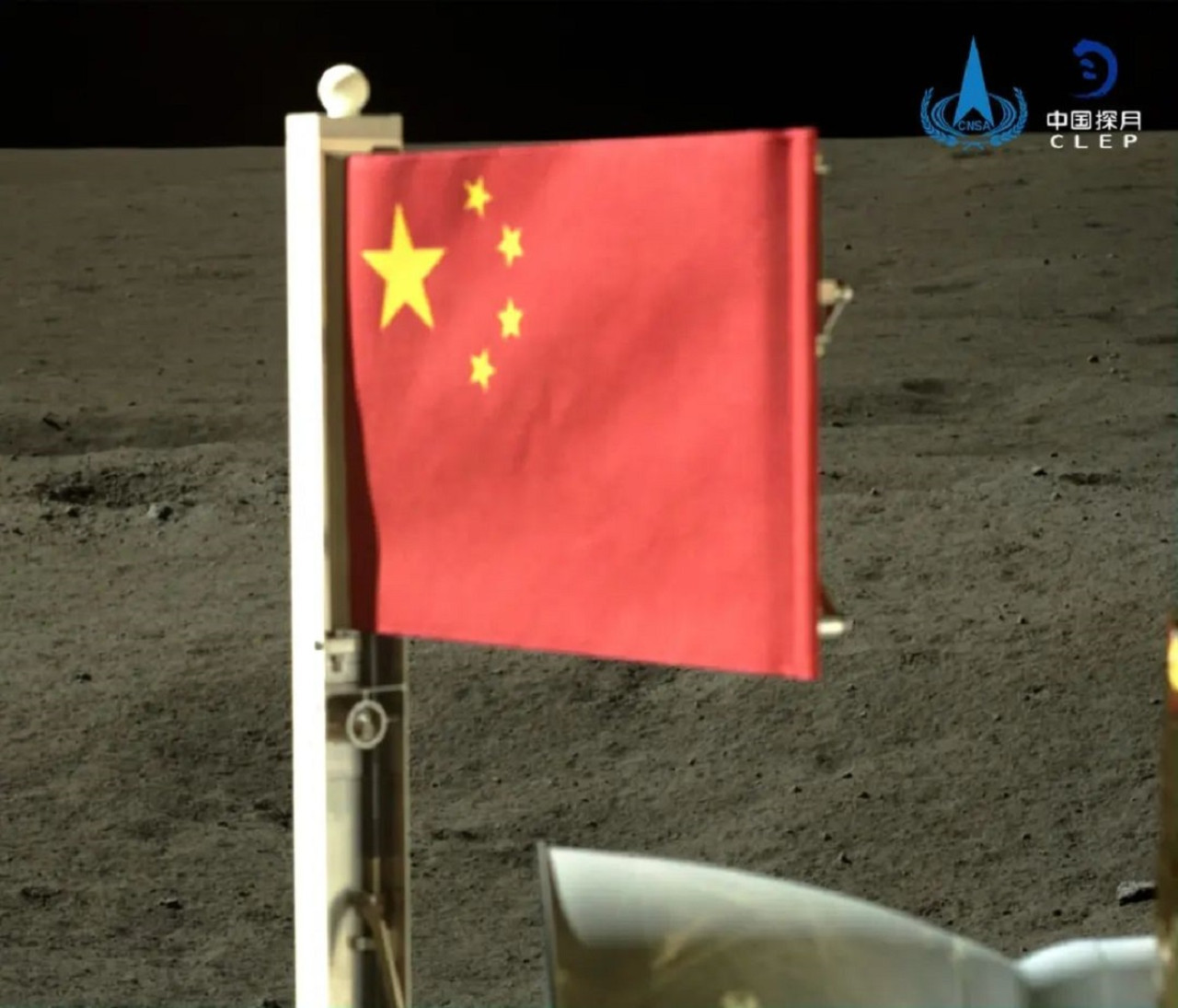 Bndera china en la Luna