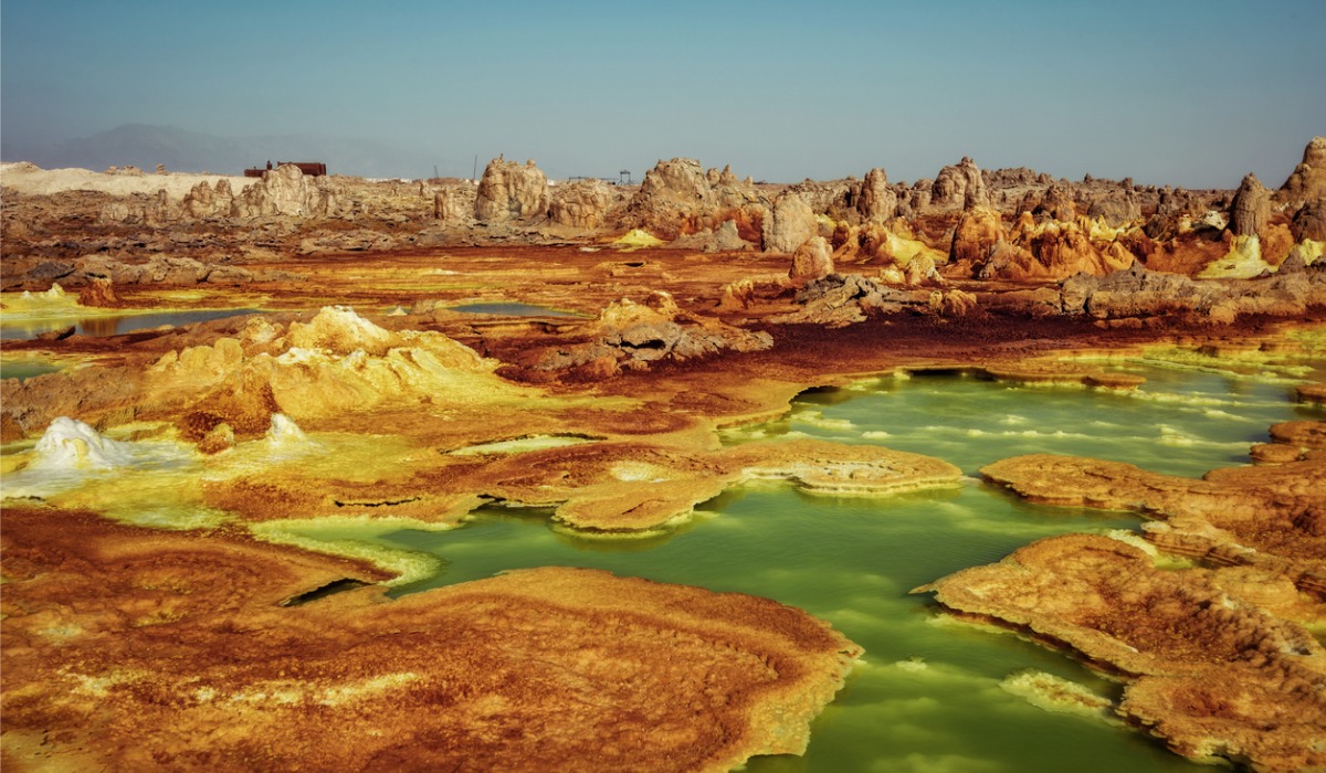 El complejo geotérmico de Dallol se encuentra en Etiopía y ni siquiera la vida microbiana logra prosperar allí.