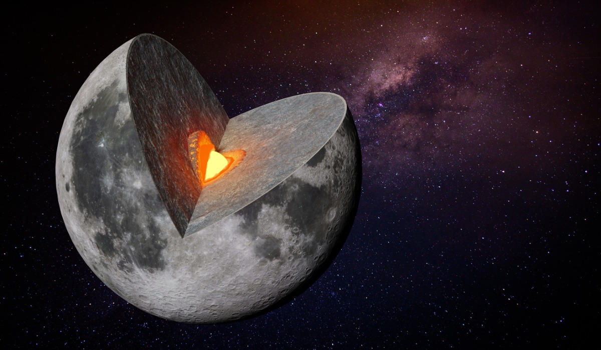El núcleo lunar posee unos 500 kilómetros de diámetro.