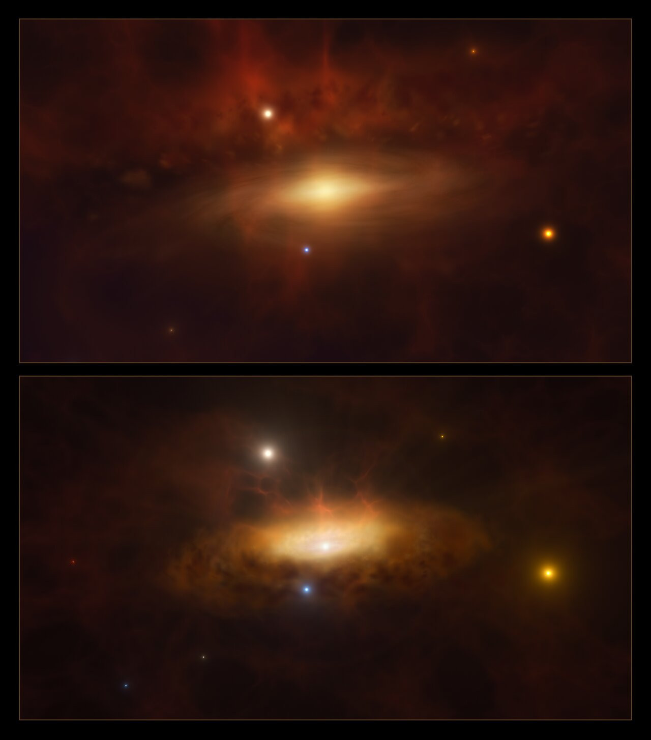 La galaxia SDSS1335+0728 comenzó a brillar cada vez más, y podría deberse al nacimiento de un agujero negro en su núcleo