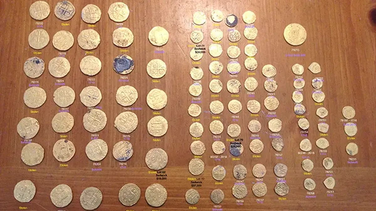 se recuperaron 37 de las monedas que habían sido sustraídas